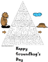 Groundhog Day Mazes For School